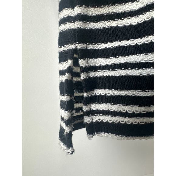 Liz Claiborne Black & White Striped Tunic Top Pockets Womens Medium Nautical NWT - Picture 7 of 8